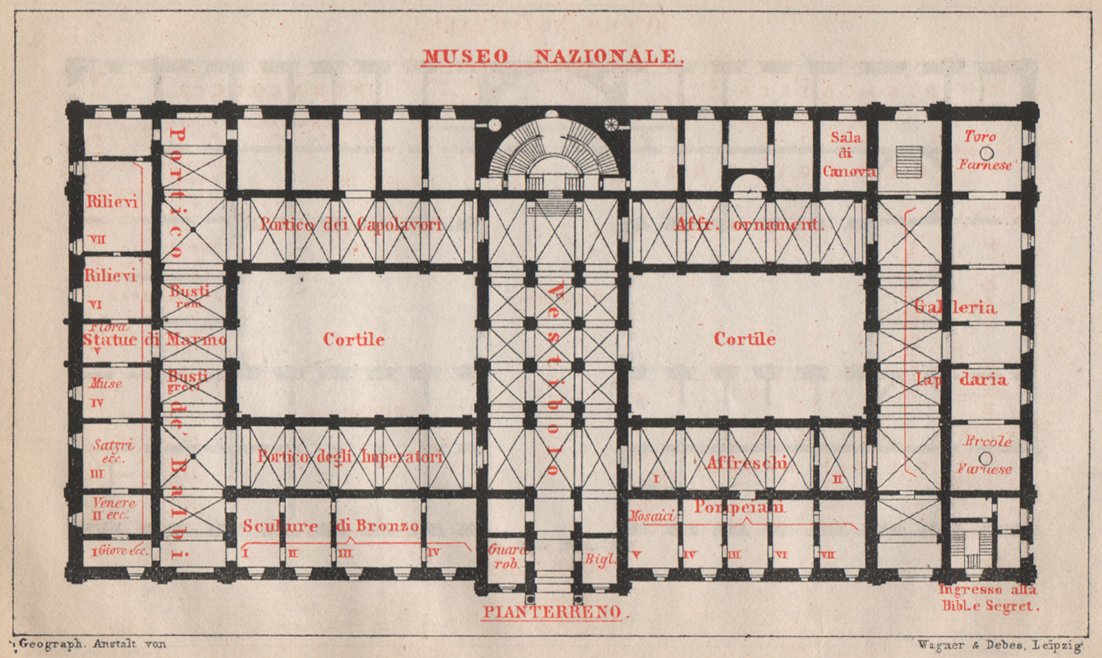 MUSEO NAZIONALE ROMANO PIANTERRENO ground floor plan Rome mappa. SMALL 1896